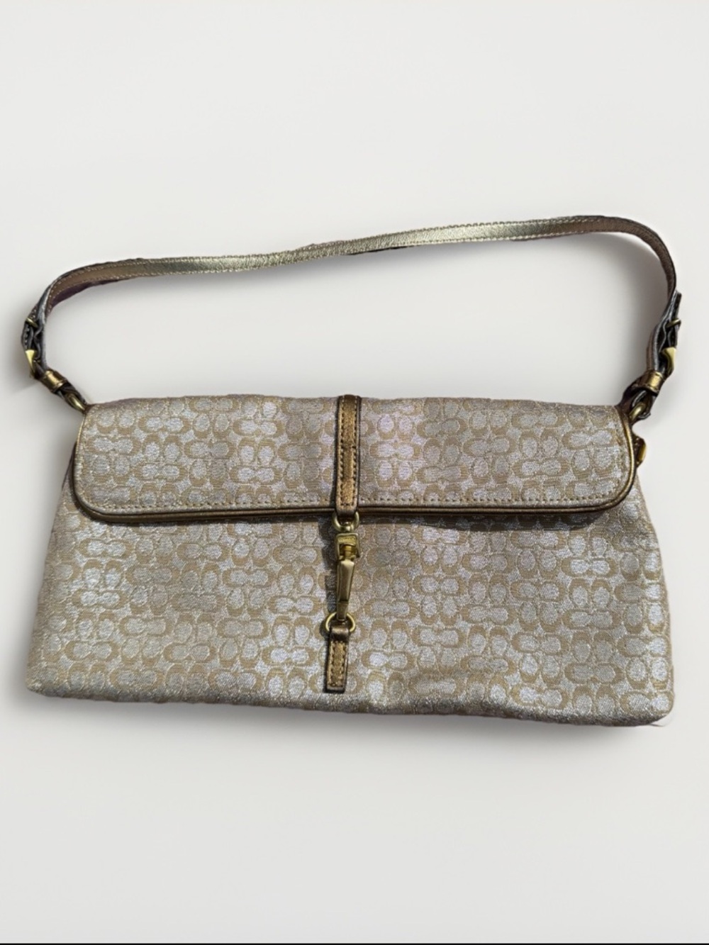 Vintage Y2K Hamptons Signature Gold Small 6380 Bag Purse